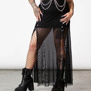 Paragon Fishnet Maxi Skirt KILLSTAR size XS